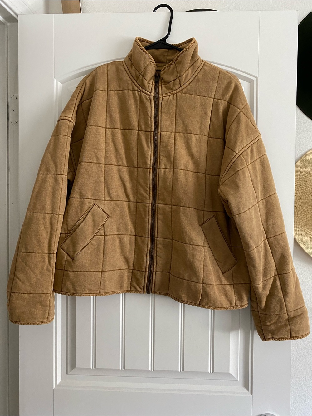 By Together Quilted Tan Zip-Front Jacket